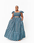 LINA Tiered African Print Maxi Skirt