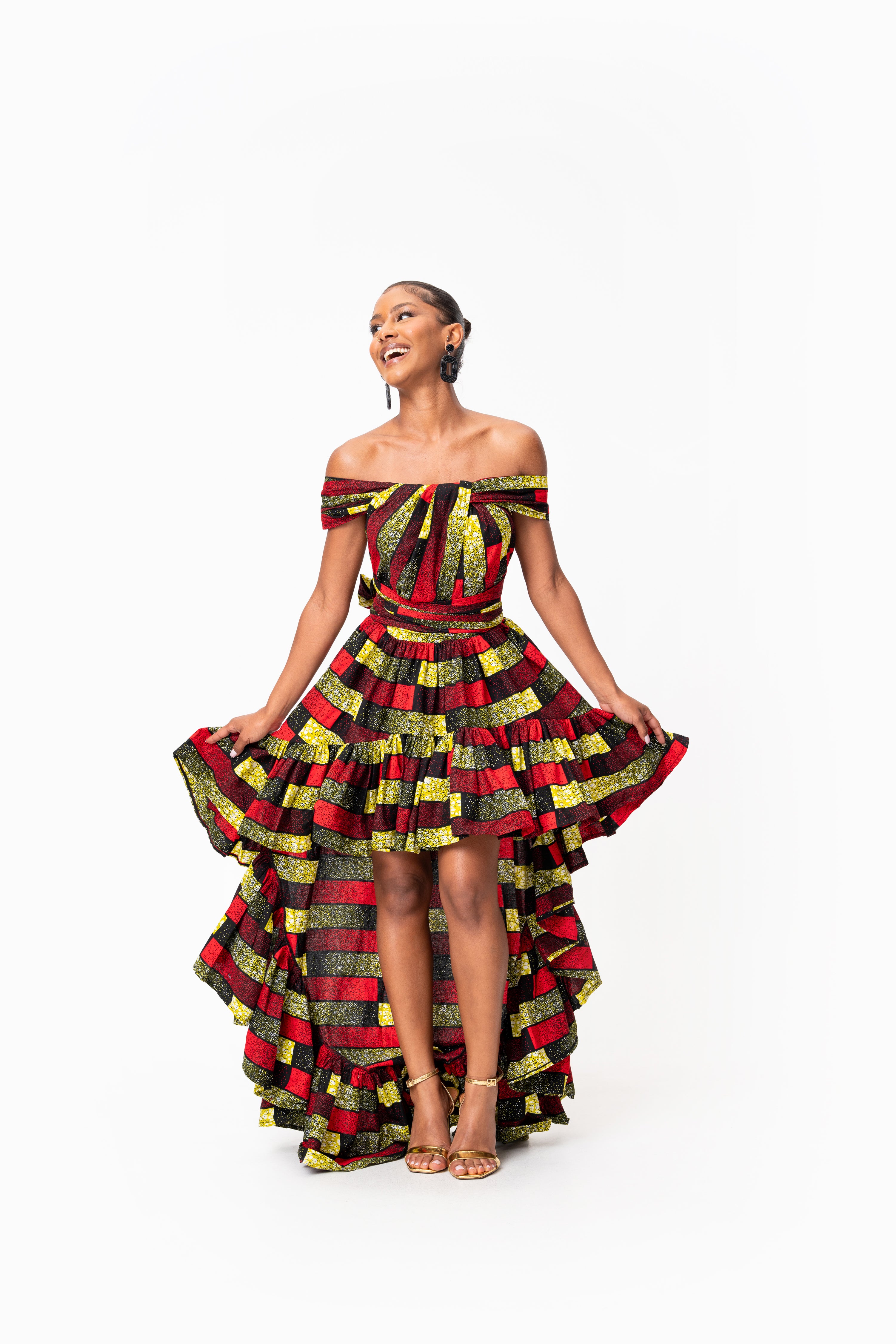 NAYA African Print Hi-low Infinity Dress