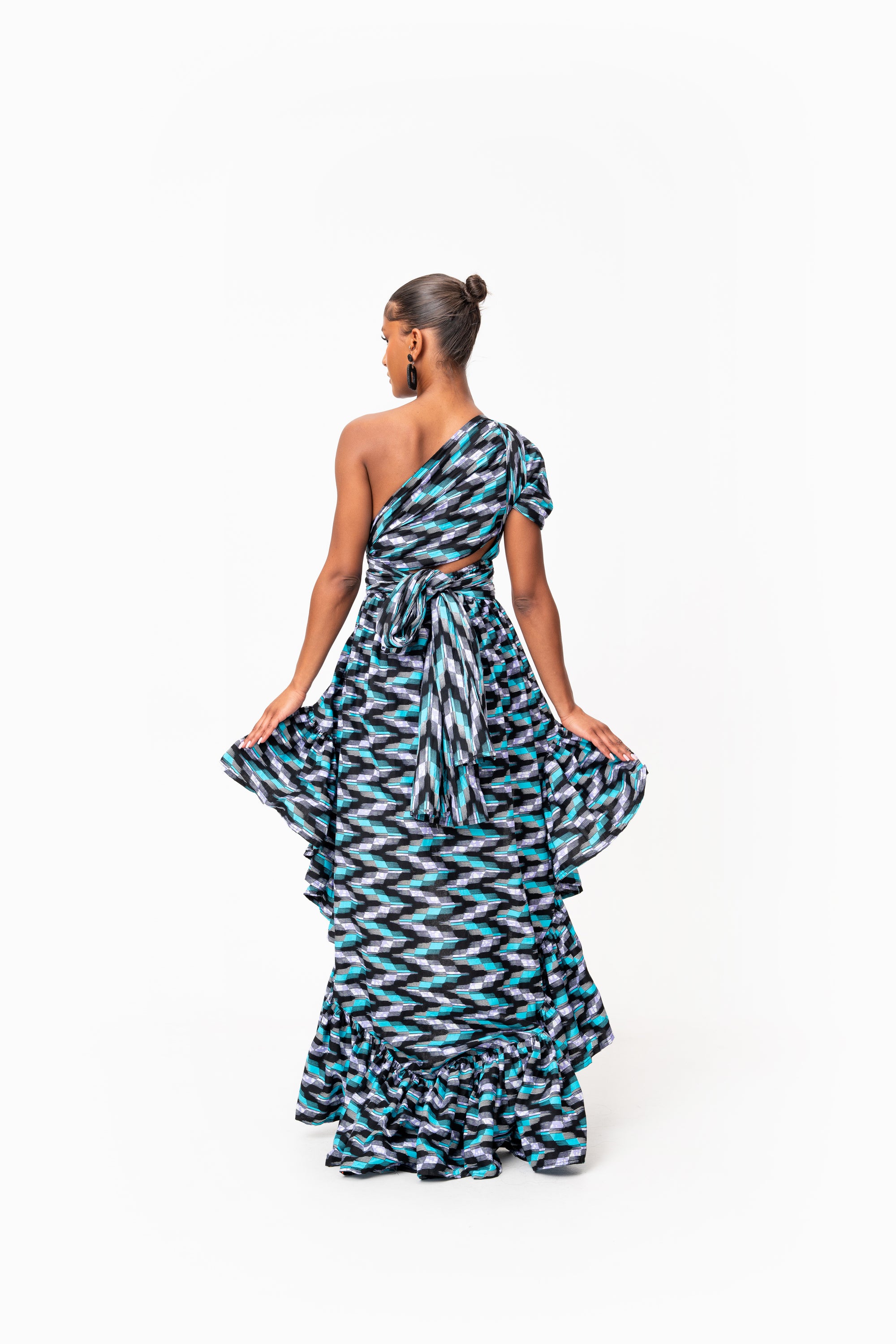 LINA African Print Hi-low Infinity Dress