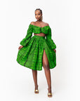 MAALI African Print Midi Skirt