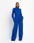 ROYAL BLUE ESTA high waist trousers