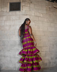 WUNMI African Print Layered Mermaid Dress