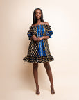 PELUMI African print Off shoulder mini dress