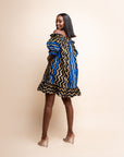 PELUMI African print Off shoulder mini dress