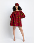 TEJU African print Off shoulder mini dress