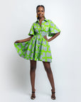 KOJO African Print Shirt Mini Dress