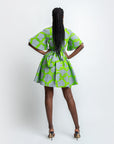 KOJO African Print Shirt Mini Dress