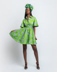 KOJO African Print Shirt Mini Dress