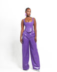 ONO Faux Leather Pants in Purple