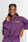 PURPLE QUEEN Plush fleece Crop Pullover