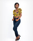 FEHINTI African Print Crop Top