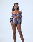 ZURI OFF SHOULDER PUFFY SLEEVE SWIMSUIT