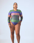 ANU GREEN LONG SLEEVE SWIMSUIT