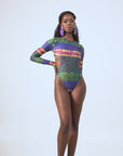 ANU GREEN LONG SLEEVE SWIMSUIT