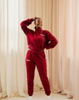 BURGUNDY QUEEN Pullover JOGGER Set