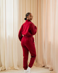 BURGUNDY QUEEN Pullover JOGGER Set