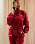 BURGUNDY QUEEN Pullover JOGGER Set