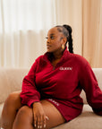 BURGUNDY QUEEN  Pullover SHORT Set