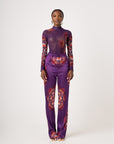 ENANG PURPLE HIGH WAIST PANTS (STRAIGHT LEG)