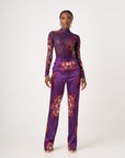 ENANG PURPLE HIGH WAIST PANTS (STRAIGHT LEG)