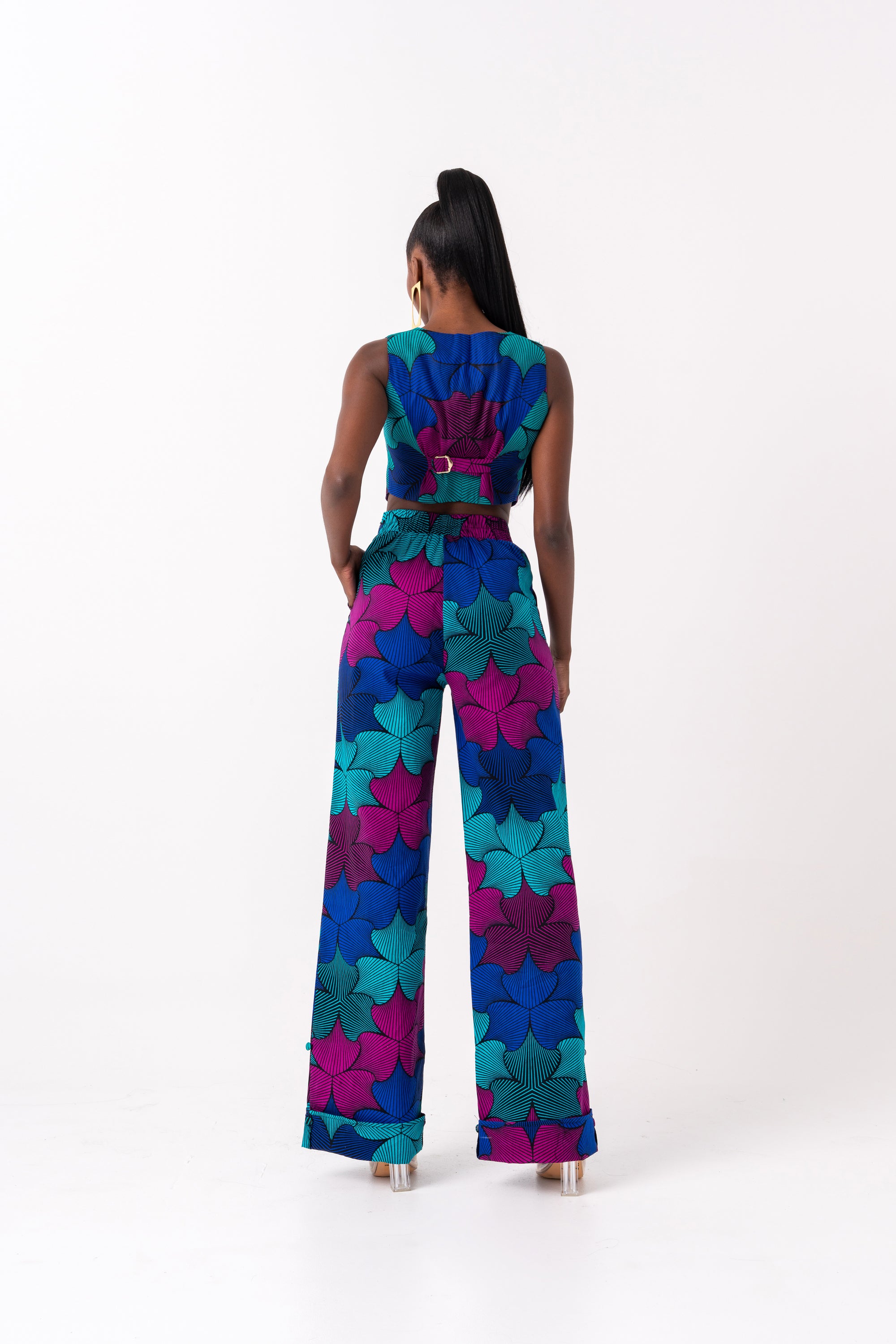 ZURI African Print high waist trousers ( 3 LENGTH)