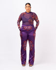 ENANG PURPLE HIGH WAIST PANTS (STRAIGHT LEG)