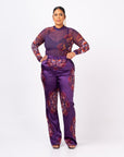 ENANG PURPLE HIGH WAIST PANTS (STRAIGHT LEG)