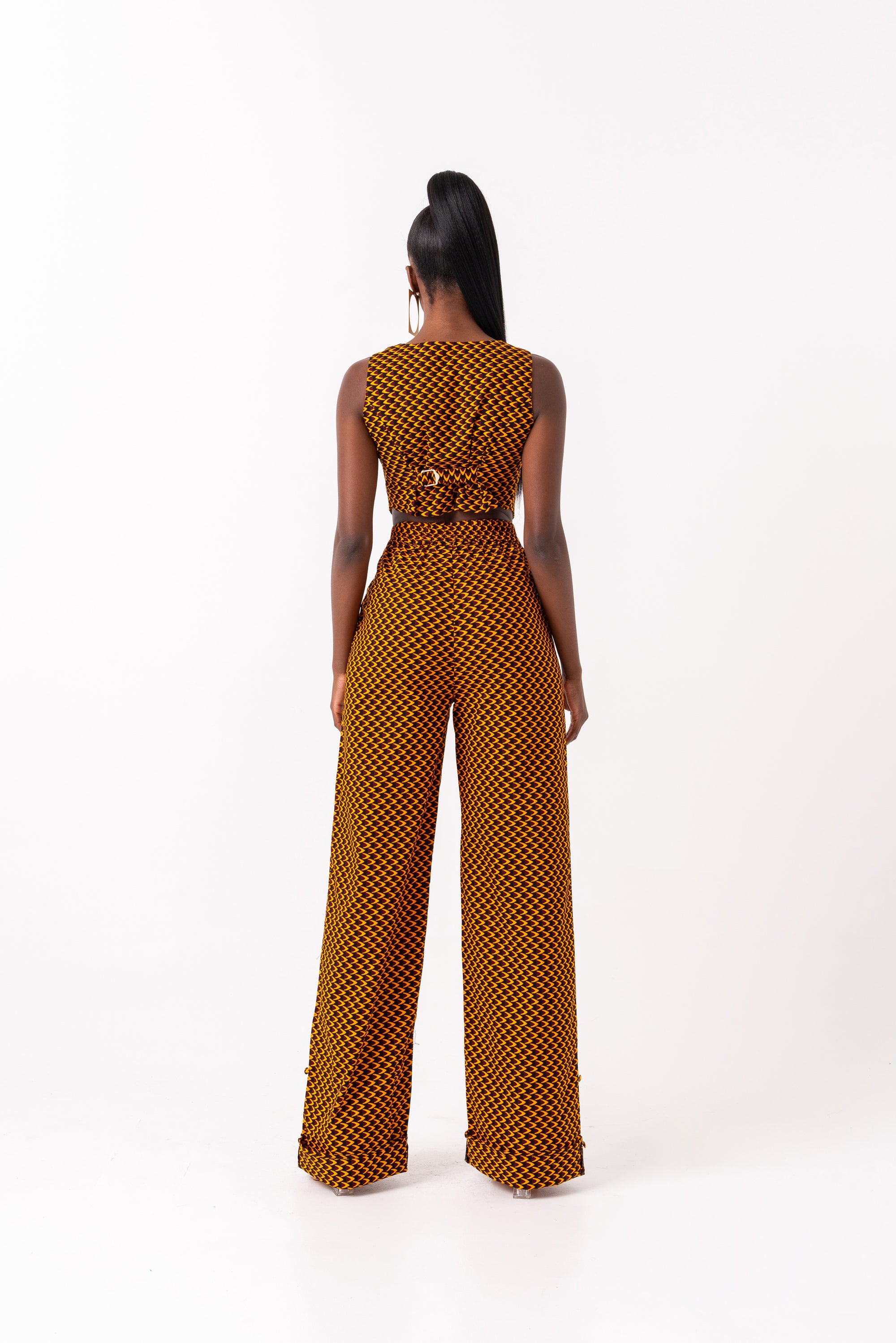 AGBANI African Print high waist trousers (3 LENGTH)