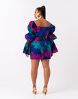 ZURI African Print Off-shoulder Puffy Sleeve Mini Dress