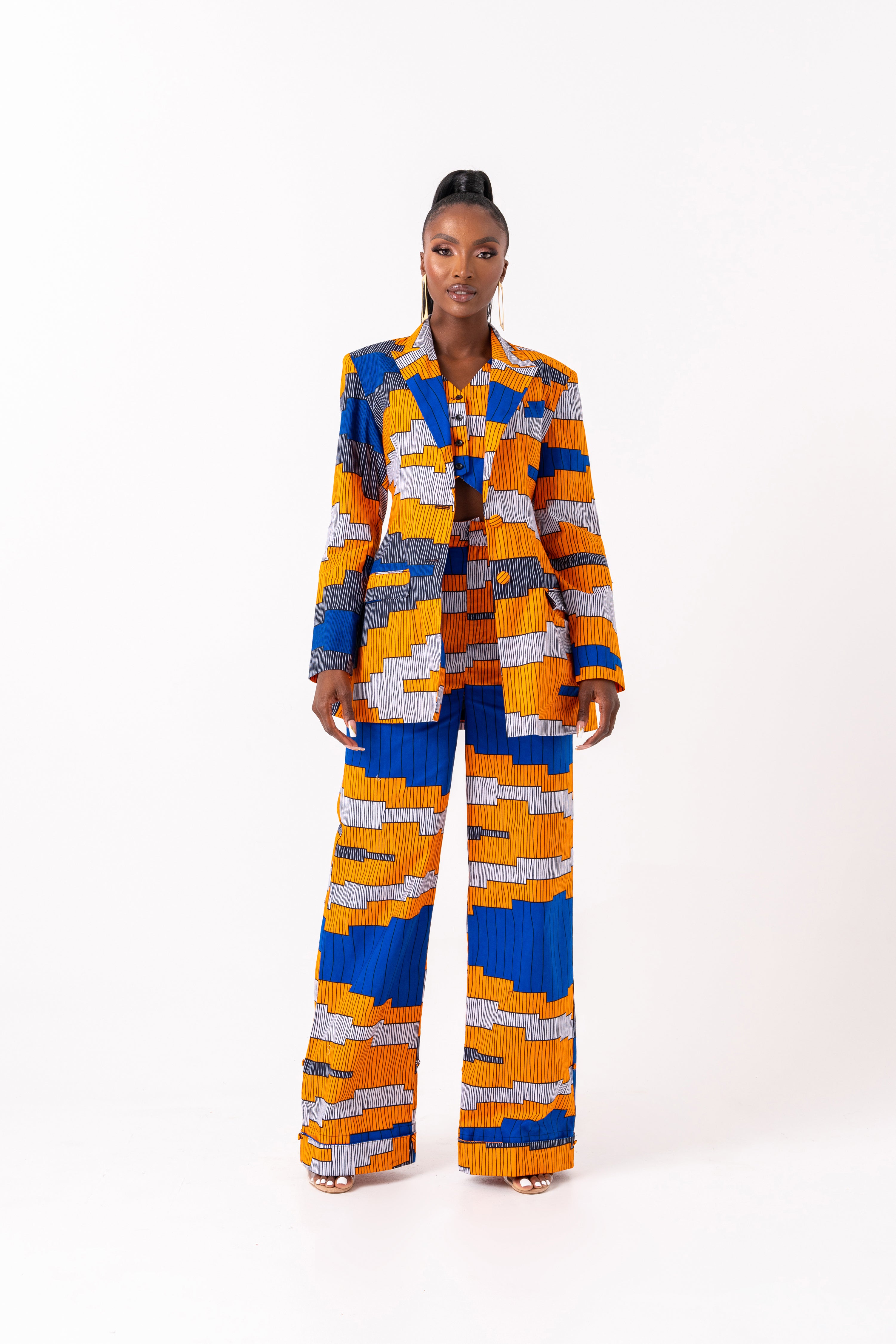 SOMIE African Print high waist trousers ( 3 LENGTH)