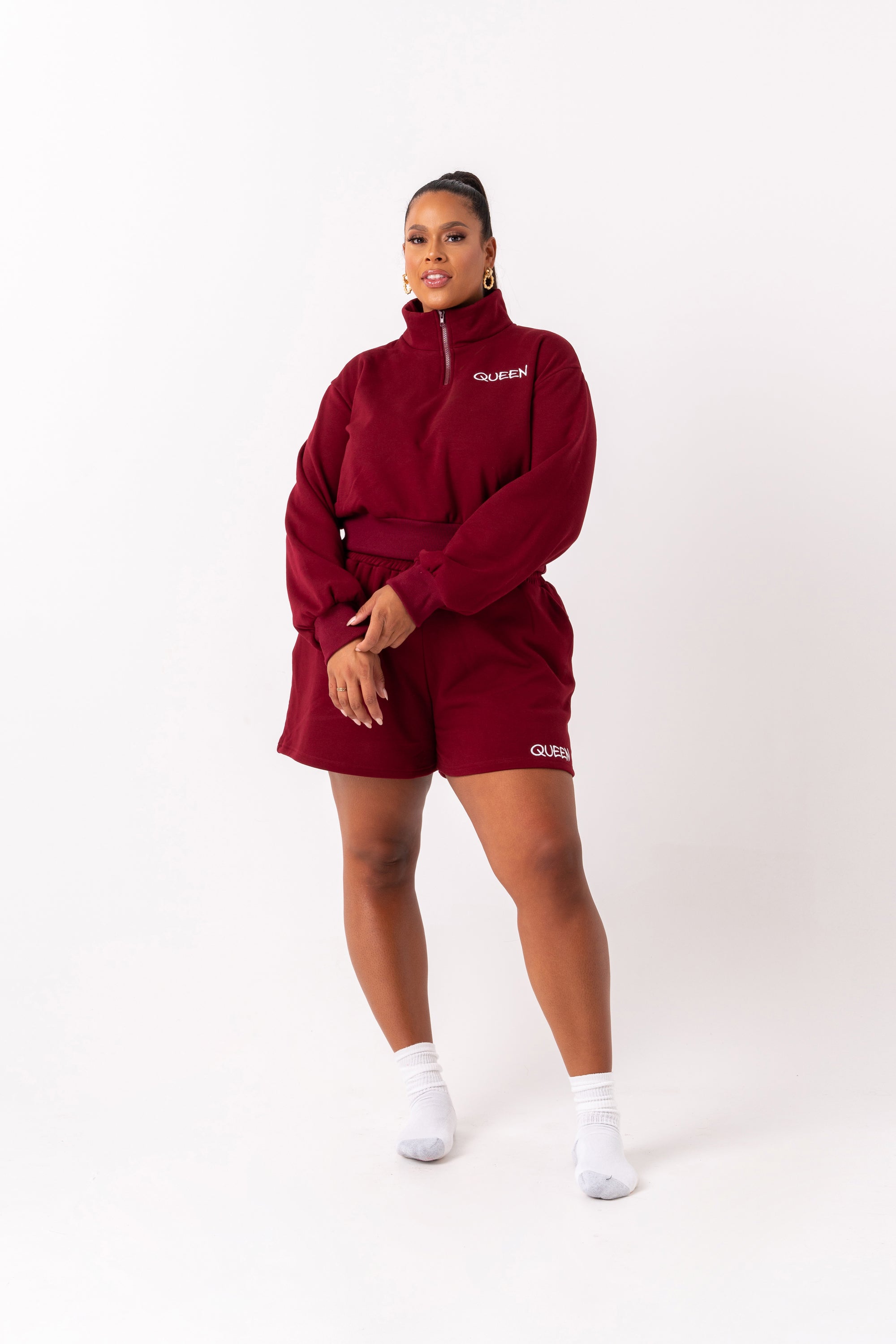 BURGUNDY QUEEN Pullover JOGGER Set