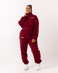 BURGUNDY QUEEN Pullover JOGGER Set