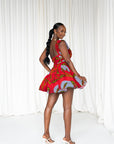 ROLAKE African Print Flair Mini Infinity dress