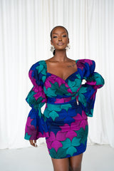 ZURI African Print Off-shoulder Puffy Sleeve Mini Dress – OFUURE