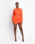 NEON ORANGE ESTA mini skirt