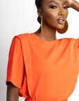 NEON ORANGE NIA round neck top