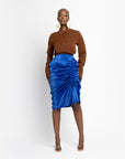 COBALT BLUE GRAYCE midi skirt