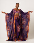 ENANG PURPLE LONG KAFTAN CHIFFON KIMONO