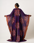 ENANG PURPLE LONG KAFTAN CHIFFON KIMONO