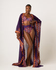 ENANG PURPLE LONG KAFTAN CHIFFON KIMONO