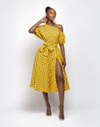 CHI-CHI African Print One-shoulder Midi Dress