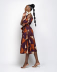 DORA African Print One-shoulder Midi Dress