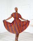 JEMIMA African Print One-shoulder Midi Dress