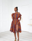 JEMIMA African Print One-shoulder Midi Dress