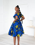 MOFOPE African Print One-shoulder Midi Dress