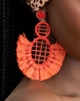 NARI EARRINGS in orange-red