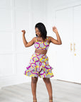 POSI African Print Layered Mini Skirt