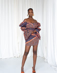 FIMI African Print Off-shoulder Puffy Sleeve Mini Dress