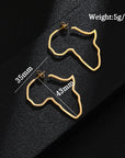 African Map Earrings