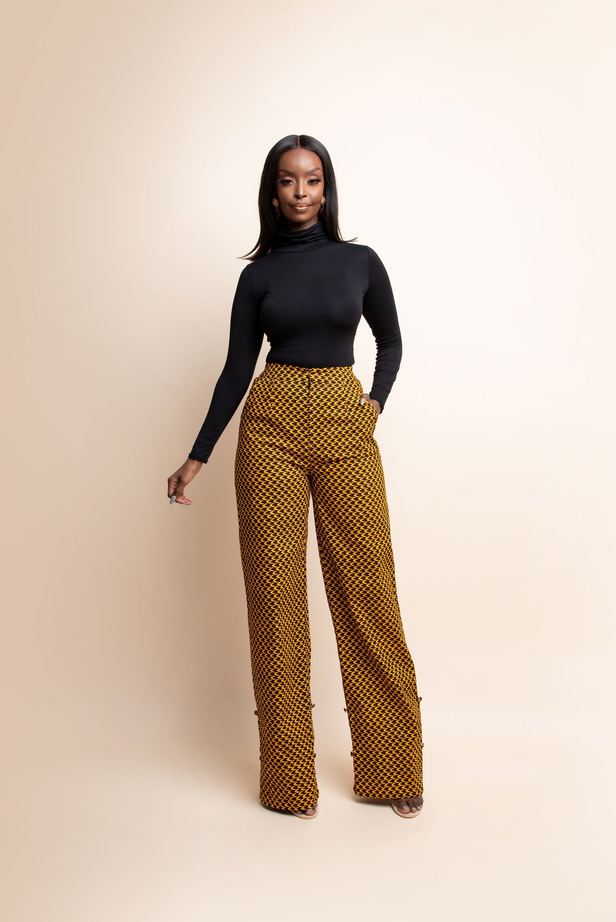 AGBANI African Print high waist trousers (3 LENGTH)